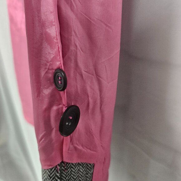 Vintage Sigrid Olsen Skirt Y2K Gray Herringbone Wool Twee Retro 6 - Picture 9 of 12